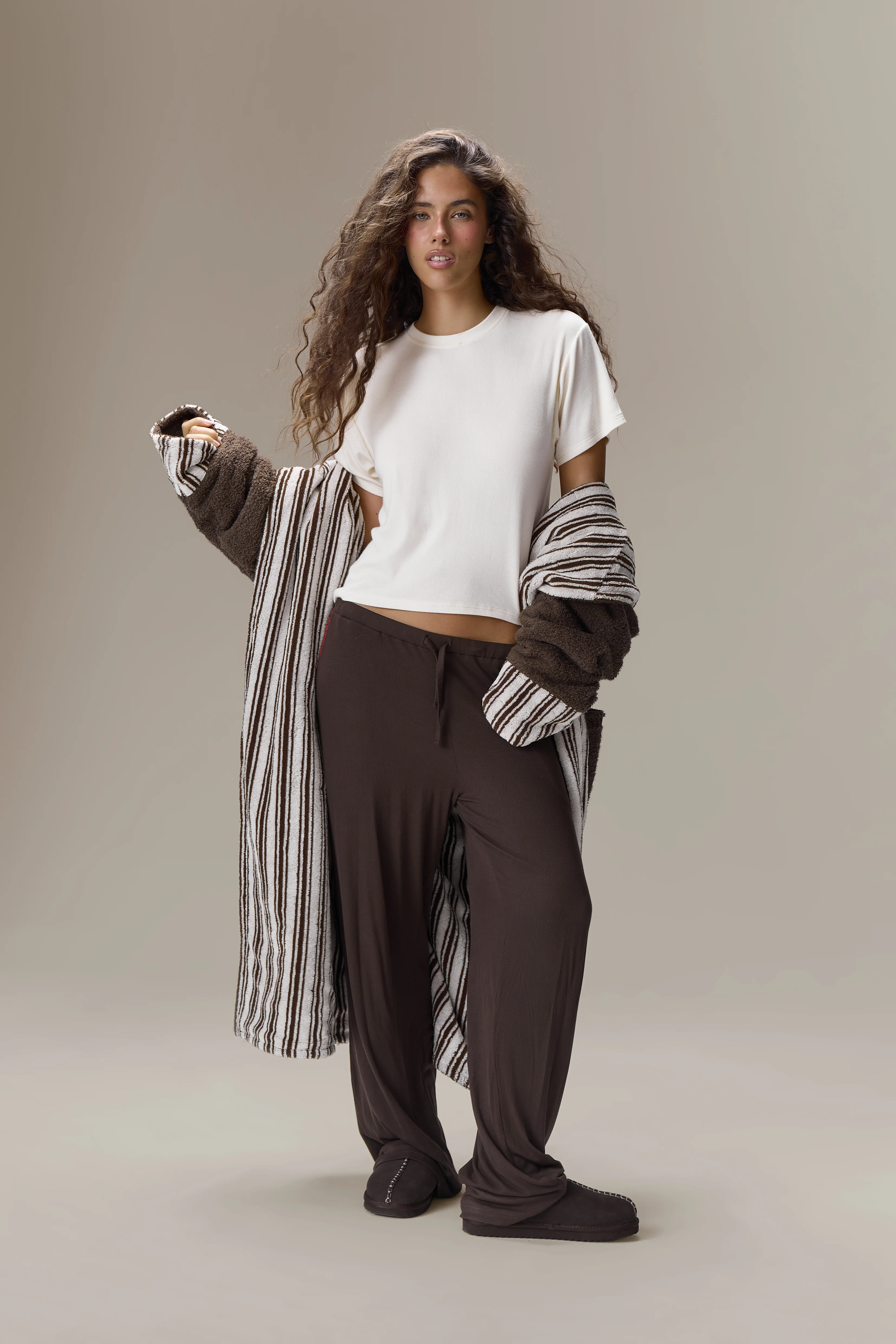 Seekers Sleepwear Modal Jersey Tee in Cream - Image 4