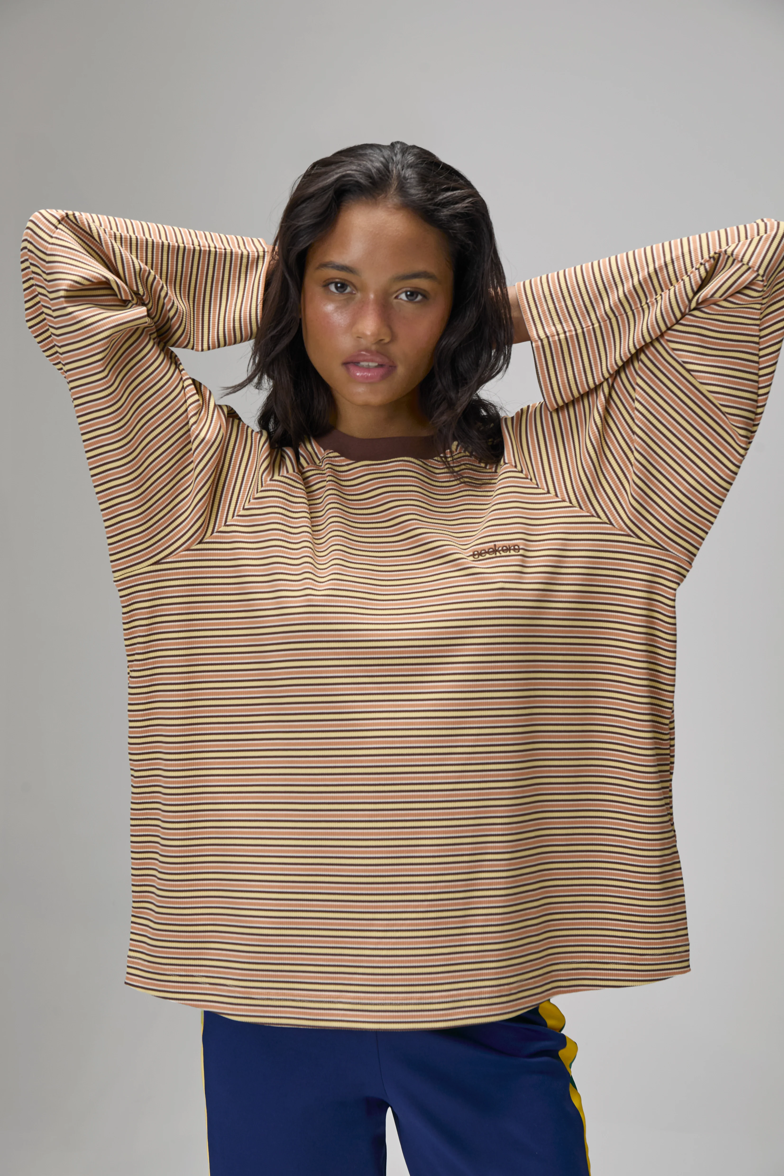 Douglas Oversized Long Sleeve Tee in Sunset - Image 6