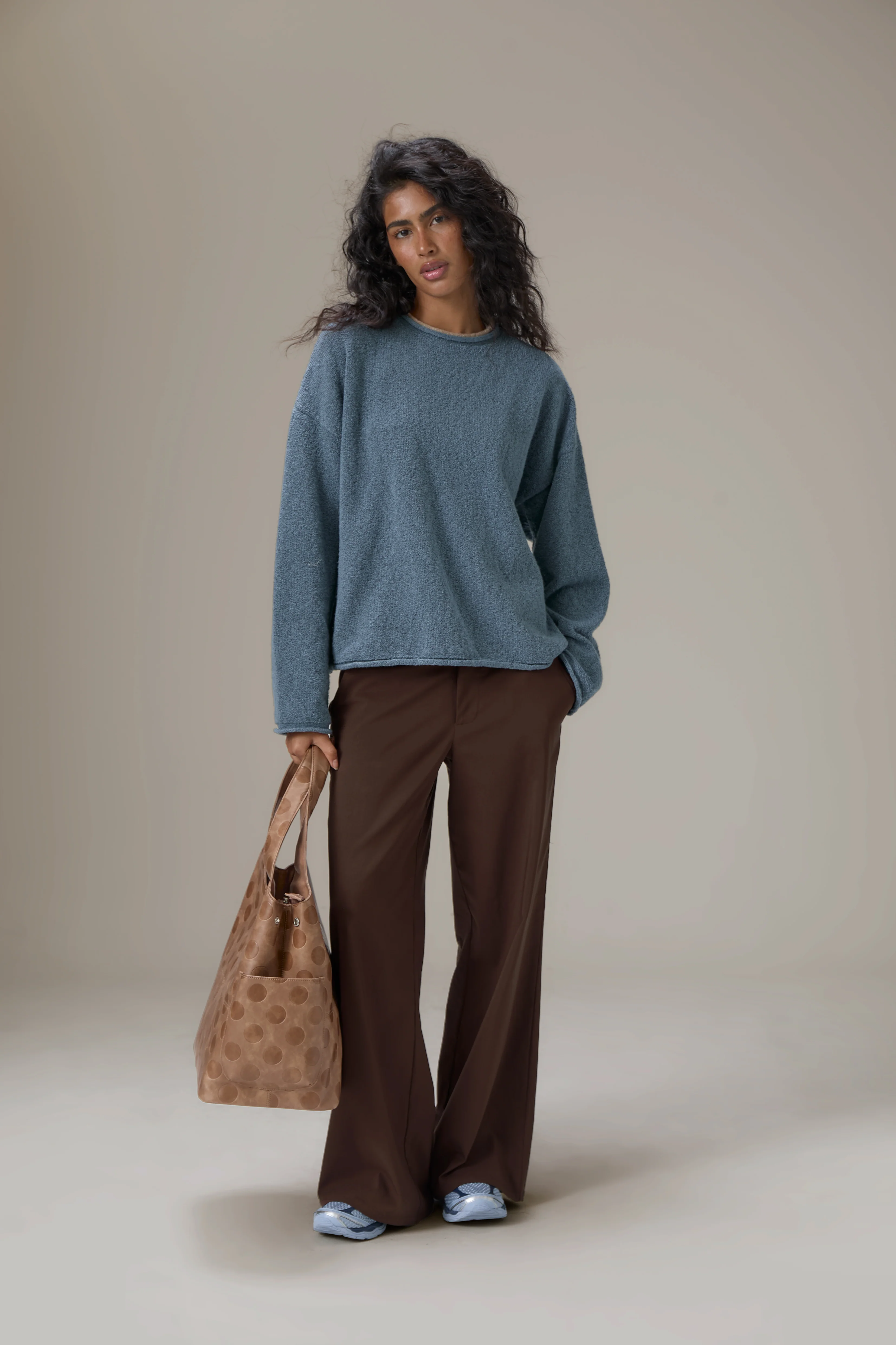 Parker Layered Knit Jumper in Blue - Image 3