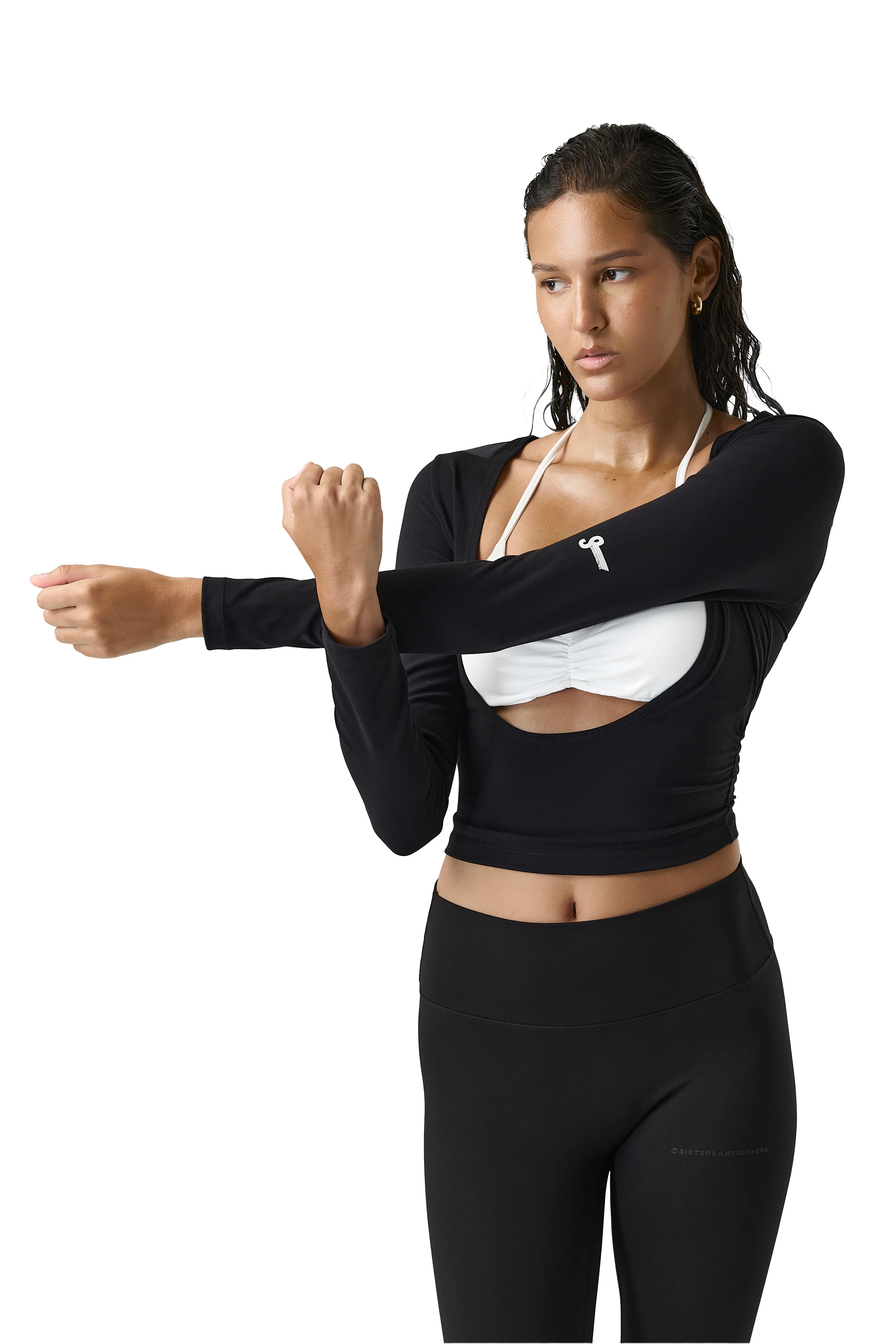 Scoop Layered Active Top in Jet - Image 4