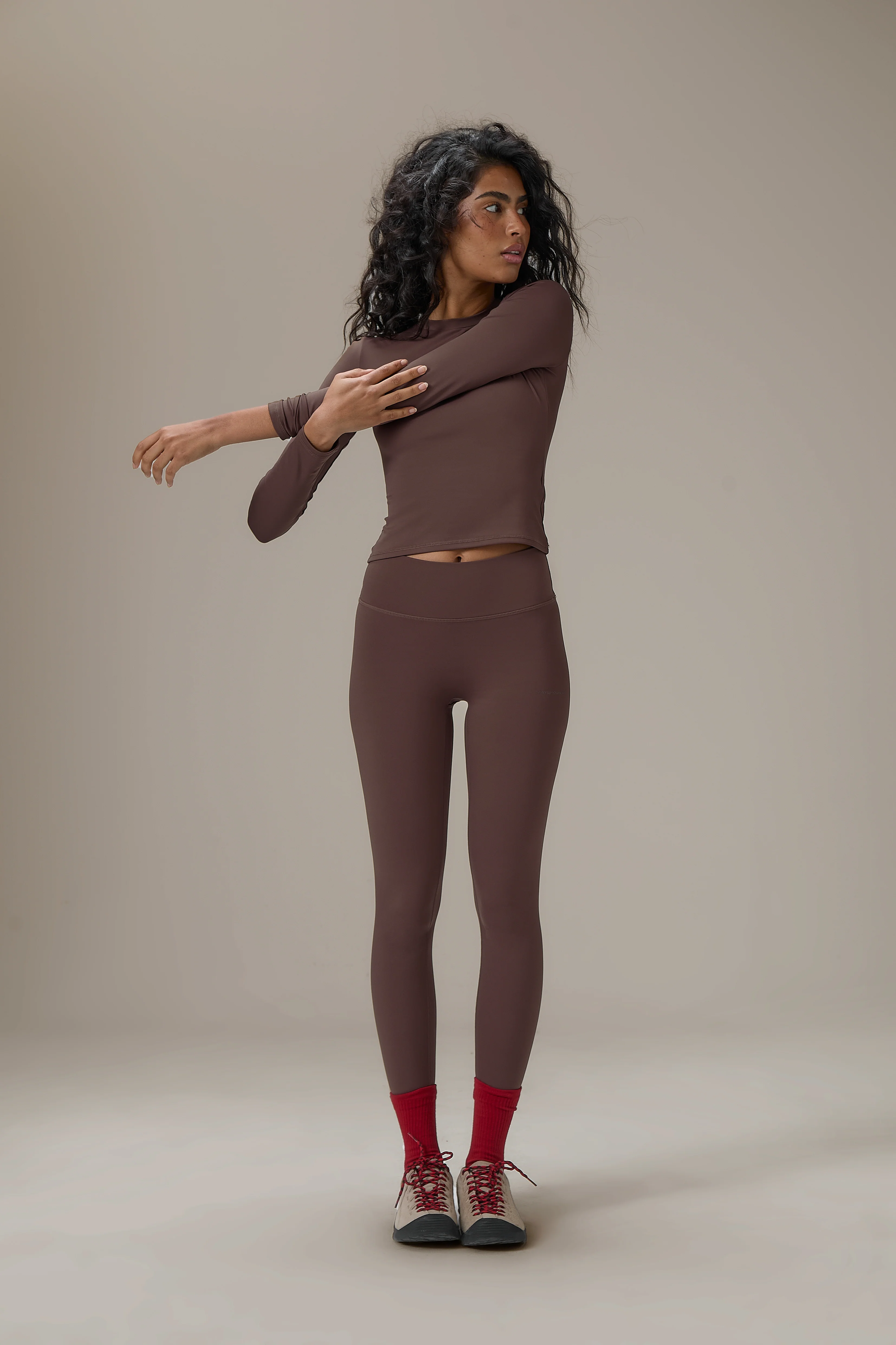 Soft Active Legging in Brown - Image 3
