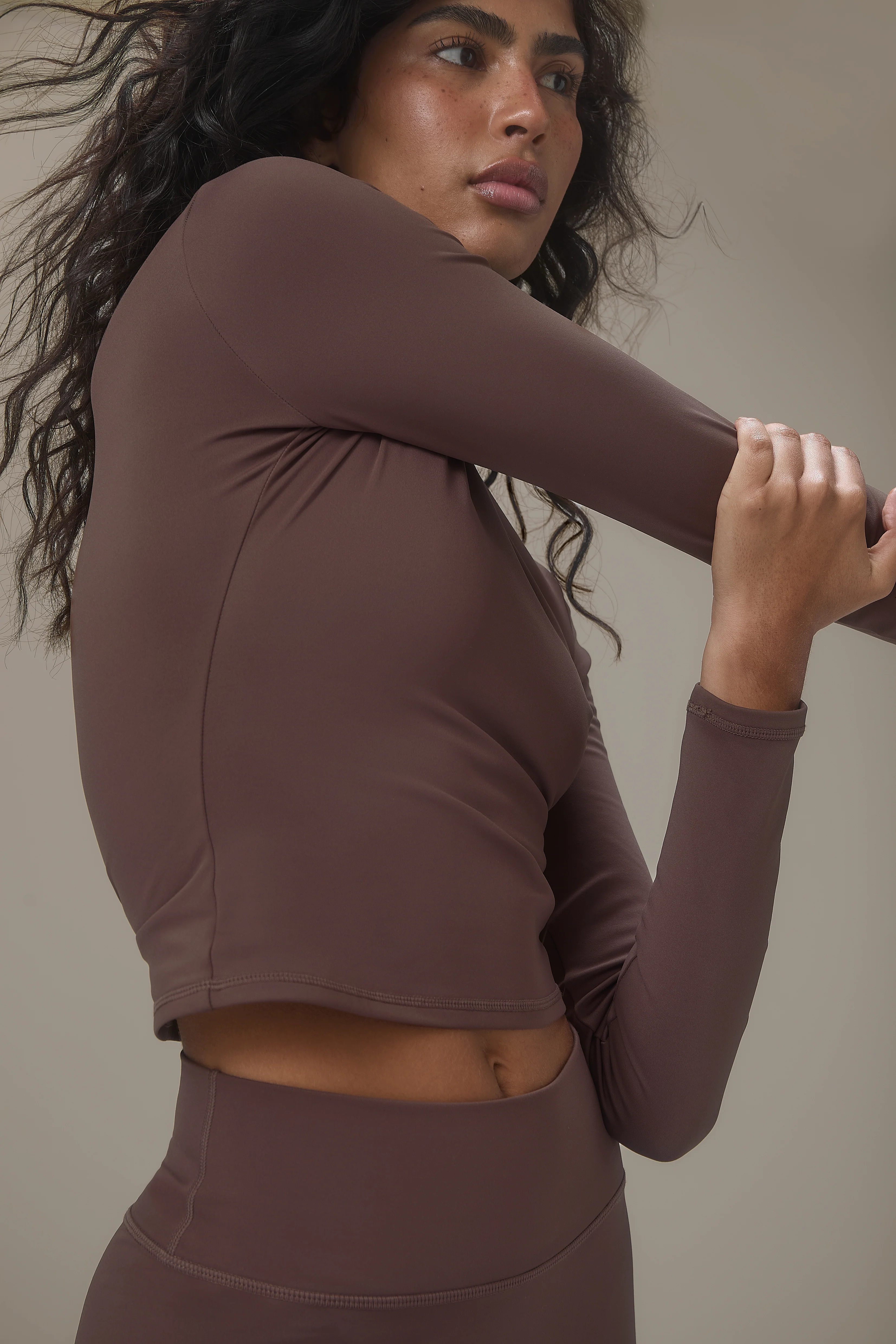 Soft Active Long Sleeve in Brown - Image 8